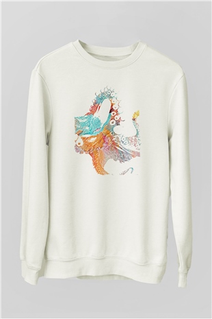 Deniz canlıları Beyaz Unisex Sweatshirt