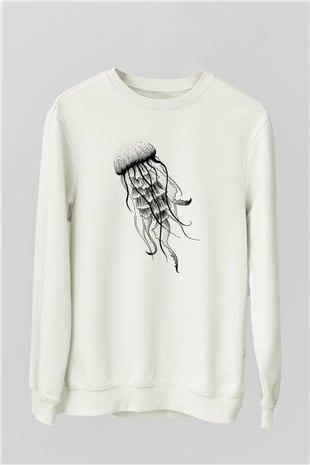 Deniz canlıları Beyaz Unisex Sweatshirt