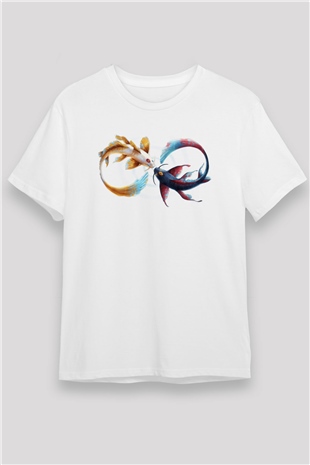 Deniz canlıları Beyaz Unisex Tişört T-Shirt - TişörtFabrikası