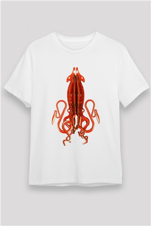 Deniz canlıları Beyaz Unisex Tişört T-Shirt - TişörtFabrikası