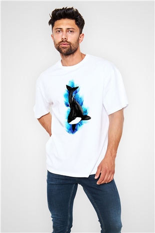 Deniz canlıları Beyaz Oversize Tişört Oversize T-shirt - TişörtFabrikası