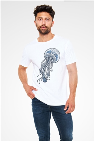 Deniz canlıları Beyaz Unisex Tişört T-Shirt - TişörtFabrikası
