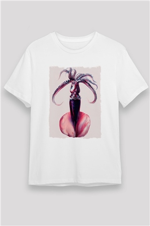 Deniz canlıları Beyaz Unisex Tişört T-Shirt - TişörtFabrikası