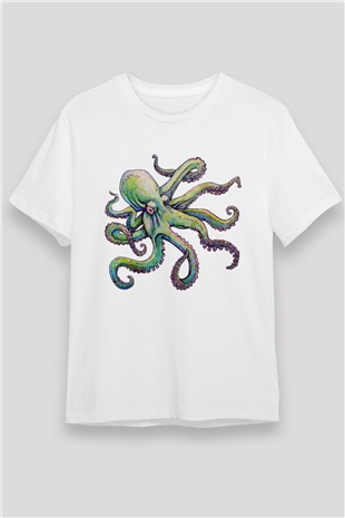 Deniz canlıları Beyaz Unisex Tişört T-Shirt - TişörtFabrikası