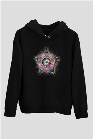 Deniz canlıları Siyah Unisex Hoodie