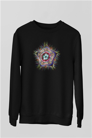 Deniz canlıları Siyah Unisex Sweatshirt