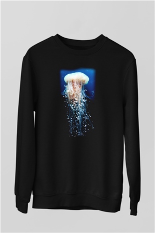 Deniz canlıları Siyah Unisex Sweatshirt