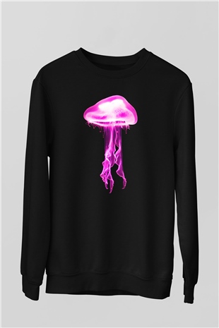 Deniz canlıları Siyah Unisex Sweatshirt