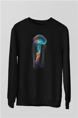 Deniz canlıları Siyah Unisex Sweatshirt