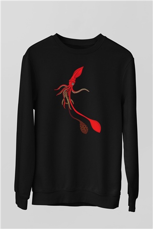 Deniz canlıları Siyah Unisex Sweatshirt