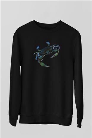 Deniz canlıları Siyah Unisex Sweatshirt