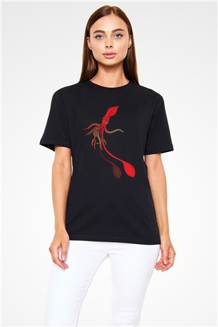 Deniz canlıları Siyah Unisex Tişört T-Shirt - TişörtFabrikası