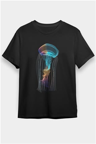 Deniz canlıları Siyah Unisex Tişört T-Shirt - TişörtFabrikası