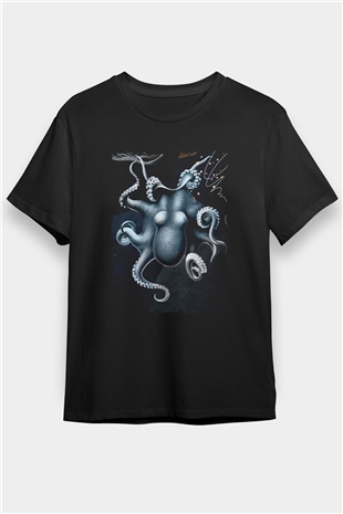 Deniz canlıları Siyah Unisex Tişört T-Shirt - TişörtFabrikası