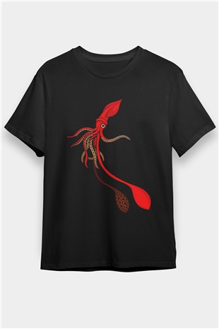 Deniz canlıları Siyah Unisex Tişört T-Shirt - TişörtFabrikası
