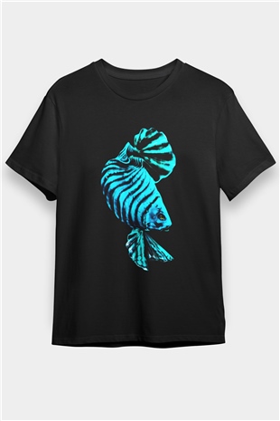 Deniz canlıları Siyah Unisex Tişört T-Shirt - TişörtFabrikası