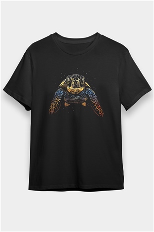 Deniz canlıları Siyah Unisex Tişört T-Shirt - TişörtFabrikası