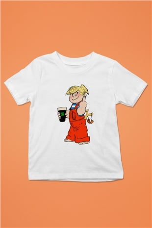 Dennis the Menace Baskılı Beyaz Unisex Çocuk Tişört