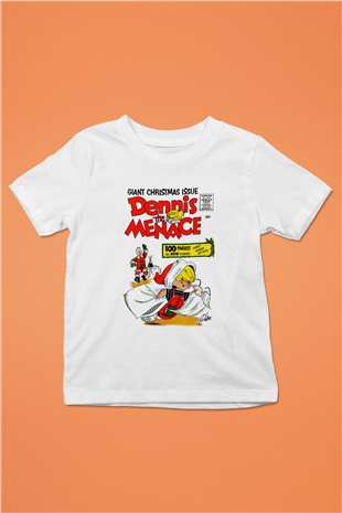 Dennis the Menace Baskılı Beyaz Unisex Çocuk Tişört