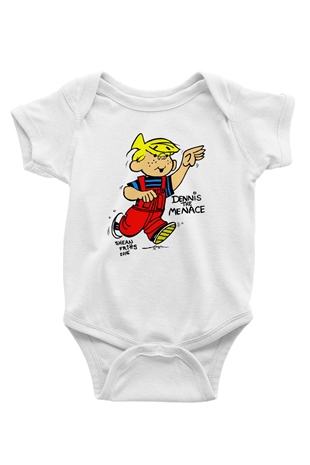 Dennis the Menace Beyaz Bebek Body - Zıbın