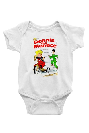 Dennis the Menace Beyaz Bebek Body - Zıbın