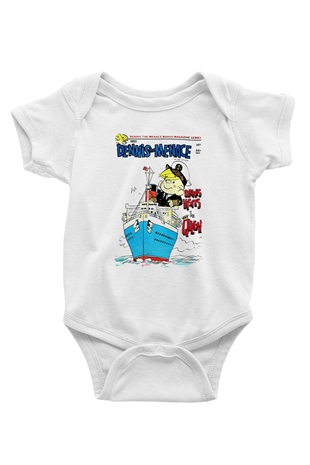 Dennis the Menace Beyaz Bebek Body - Zıbın