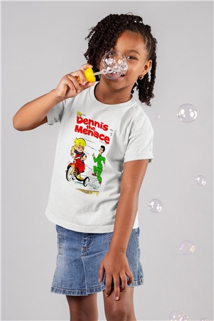 Dennis the Menace Beyaz Unisex Çocuk Tişört