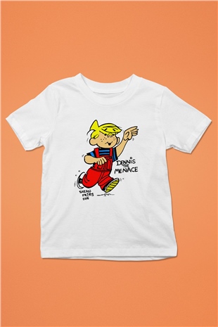 Dennis the Menace Beyaz Unisex Çocuk Tişört