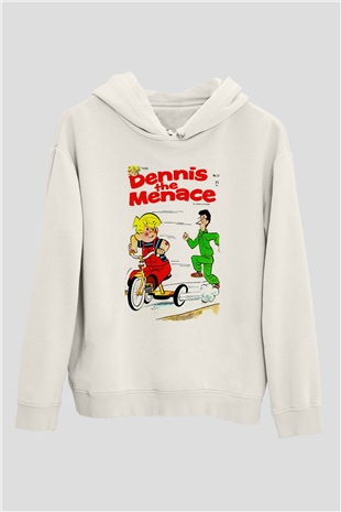 Dennis the Menace Beyaz Unisex Hoodie