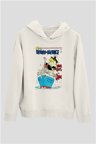 Dennis the Menace Beyaz Unisex Hoodie