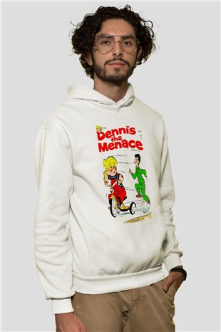 Dennis the Menace Beyaz Unisex Hoodie