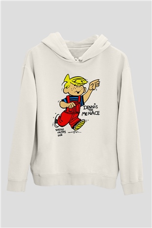 Dennis the Menace Beyaz Unisex Hoodie