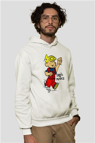 Dennis the Menace Beyaz Unisex Hoodie