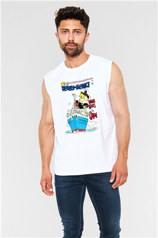 Dennis the Menace Beyaz Unisex Kolsuz Tişört