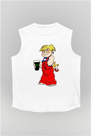Dennis the Menace Beyaz Unisex Kolsuz Tişört