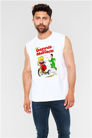 Dennis the Menace Beyaz Unisex Kolsuz Tişört