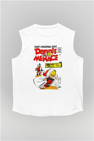 Dennis the Menace Beyaz Unisex Kolsuz Tişört