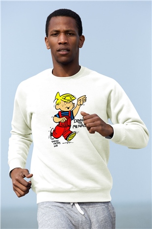 Dennis the Menace Beyaz Unisex Sweatshirt