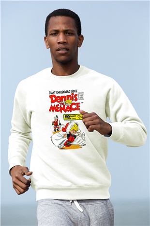 Dennis the Menace Beyaz Unisex Sweatshirt