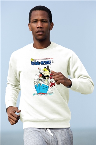 Dennis the Menace Beyaz Unisex Sweatshirt