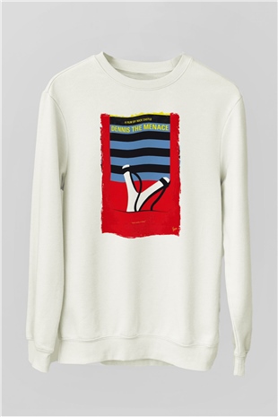 Dennis the Menace Beyaz Unisex Sweatshirt