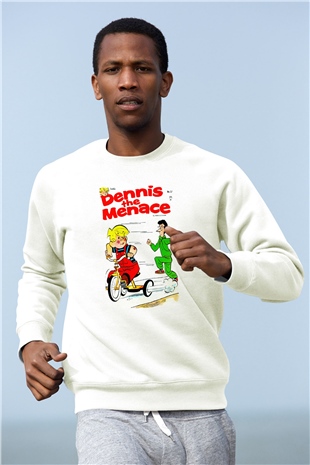 Dennis the Menace Beyaz Unisex Sweatshirt