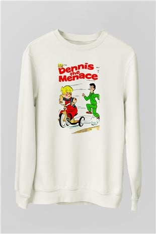 Dennis the Menace Beyaz Unisex Sweatshirt