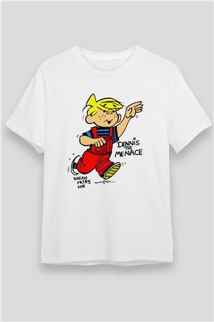 Dennis the Menace Beyaz Unisex Tişört T-Shirt