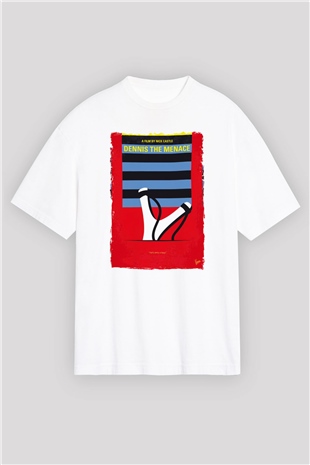 Dennis the Menace Beyaz Oversize Tişört Oversize T-shirt
