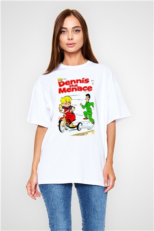 Dennis the Menace Beyaz Oversize Tişört Oversize T-shirt