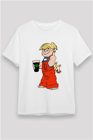 Dennis the Menace Beyaz Unisex Tişört