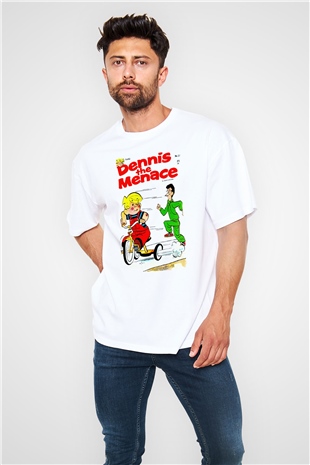 Dennis the Menace Beyaz Oversize Tişört Oversize T-shirt