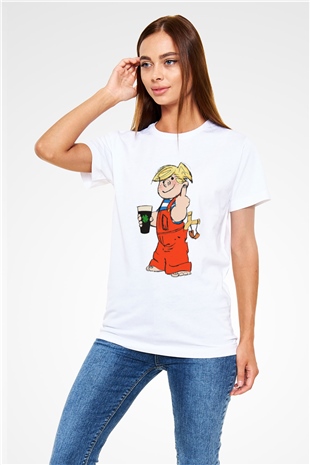 Dennis the Menace Beyaz Unisex Tişört