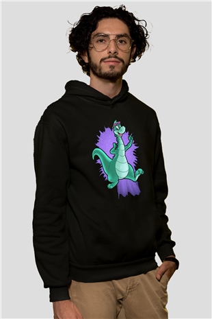 Denver, the Last Dinosaur Siyah Unisex Kapüşonlu Sweatshirt